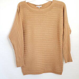 Vida Milano wool blend oversized sweater top in camel tan size Small